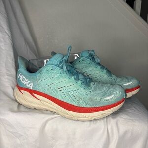 Women Hoka One One Clifton 8 Aquarella Running Shoes Sneakers
